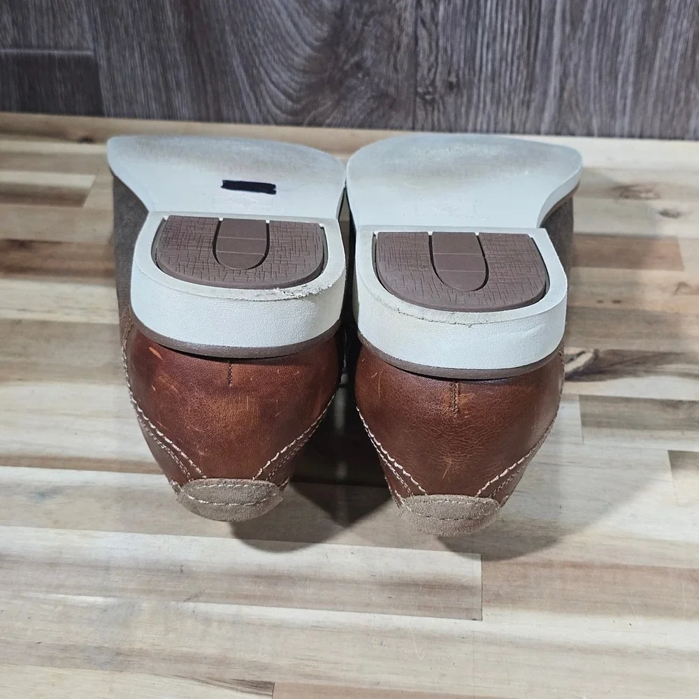 Joseph Abboud Canvas Leather Derby Shoes 12M Brown Tan Mixed‎ Media Casual Dress